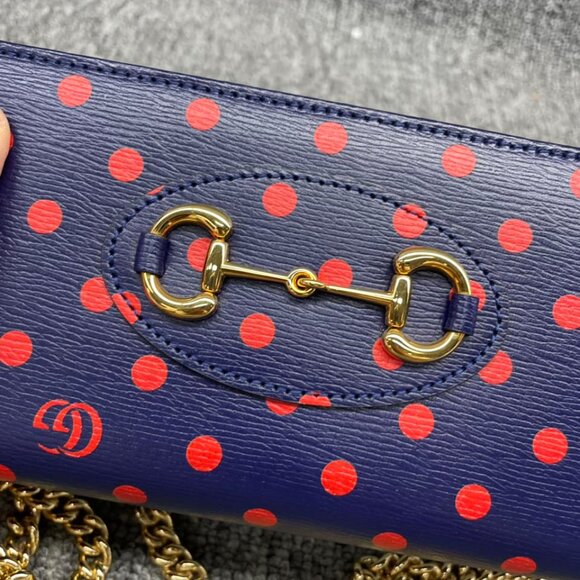 100% Authentic GUCCI Horsebit 1955 Chain Wallet Leather Shoulder Bag - Picture 10 of 13